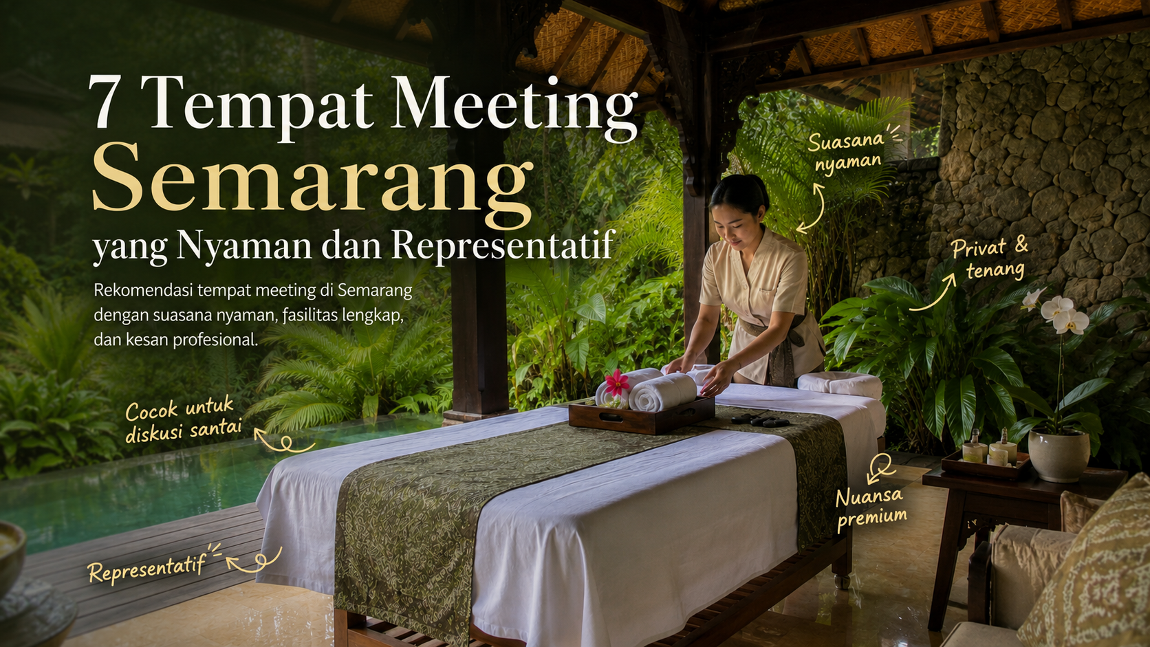 Suasana elegan ruang perawatan spa mewah Bali dengan pencahayaan lembut dan dekorasi bernuansa alam